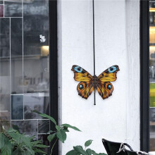 2X Outdoor Wall Decor Butterfly Decoration Metal Butterfly Wall Decor for Fence Metal Wall for Home Decorations Yellow