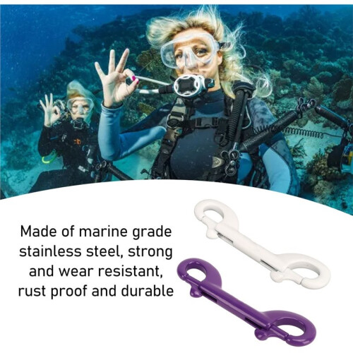 Bolt Snaps Double Ended Hook 90mm Stainless Steel Diving Double Headed Hook Quick Release Spring Hooks for Diving A 2