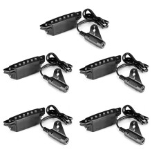 5X SH-85 Black 6 Hole Soundhole Pickup with Active Power Strap End-Pin Jack for Acoustic Guitar