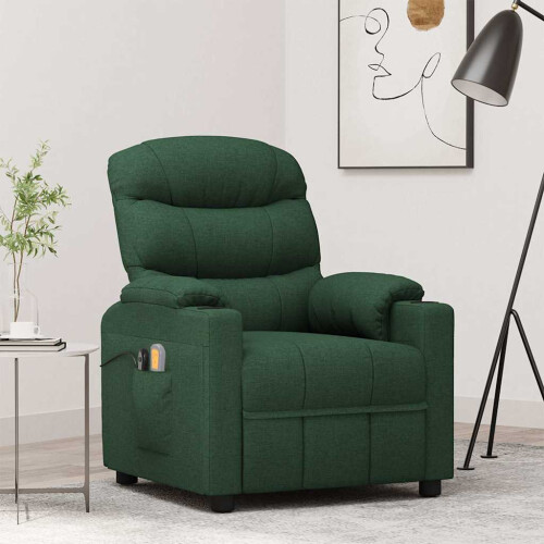 VidaXL vidaXL Elektrischer Massagesessel Dunkelgrün Stoff