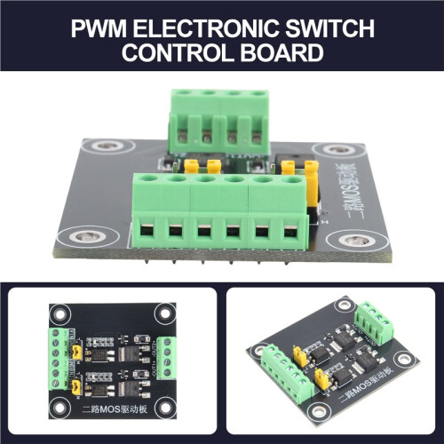 PWM Electronic  Control Board,2-Channel MOSFET Module Single-Chip Microcomputer Signal Amplification Control Board 1