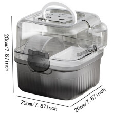 2 Layer Hamster Travel Cage with Handle Breathable ChinchillaCarrier Bag Large Capacity Water Bottle Pet Carrying Box A