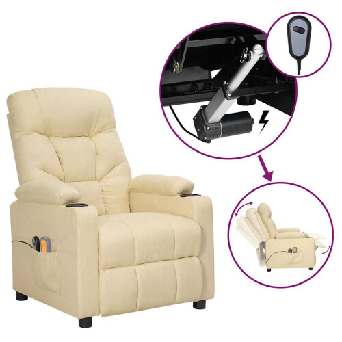 VidaXL vidaXL Massagesessel Elektrisch Creme Stoff