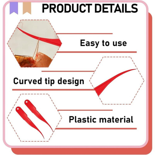 2pcs Shrimp Deveiner and Peeler Set, Long-Lasting Plastic Material, Ergonomic Handle, Quick Peeling Red 2