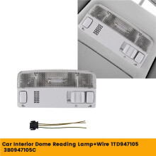 2X Gray Overhead Interior Reading Lamp+Wire 1TD947105 for MK4 Bora Dome Light 3B0 947 105 C