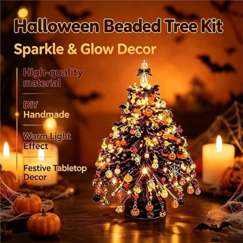 Handmade Bead Weaving Tabletop Tree DIY Kit, Multi-Themed Holiday Decor Set, Stress Relief  Making Gift C 2
