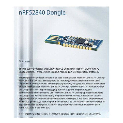 2X NRF52840-Dongle Nordic USB Dongle for Eval  Packet Capture Tool Wireless Module