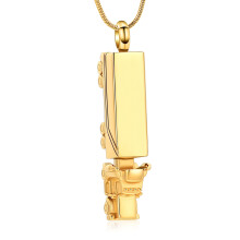 Urn Necklace Stainless Steel 18 Wheeler Cremation Pendant