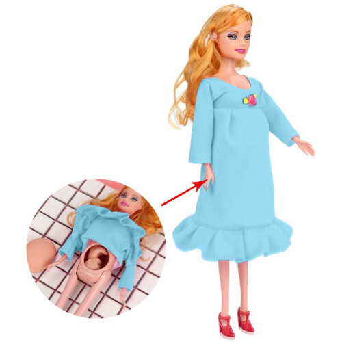 Interactive Pregnant Mommy Doll Set 30cm with Removable 2