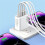 120W White GaN Charger 2x USB-C 2x USB-A 2