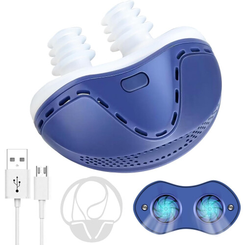 Smart anti-snoring device blue