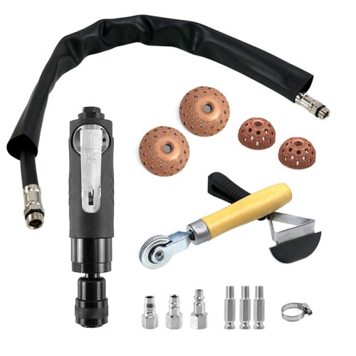 Tire Repair Set - Low Speed Air Buffer, Patch Roller, Inner Liner Scrapper, Tungsten Steel Buffing Wheel 1