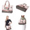 Cat Rose Print Bag Set Polyester Satchel PU Wallet 2-Piece 2