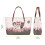 Cat Rose Print Bag Set Polyester Satchel PU Wallet 2-Piece 3