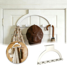 Over-the-Door Hook Rack Heavy Duty 6-Hook Triangle Arch