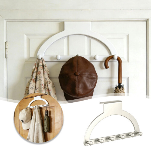 Over-the-Door Hook Rack Heavy Duty 6-Hook Triangle Arch