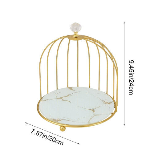 Wrought Iron Gold Birdcage Stand 10x8in 1