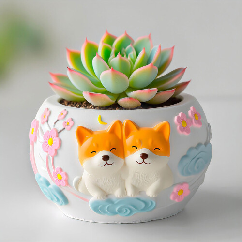 Dog Pattern Silicone Mold for Succulent Pots and Home Decor 2