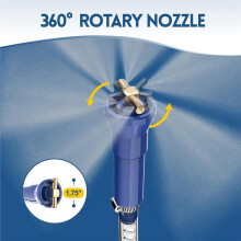 RV Toilet Flush Wand Black Holding Tank Stick Rinser 360 Rotatable Nozzle Flexible Hose for RV Waste Tank Cleaning