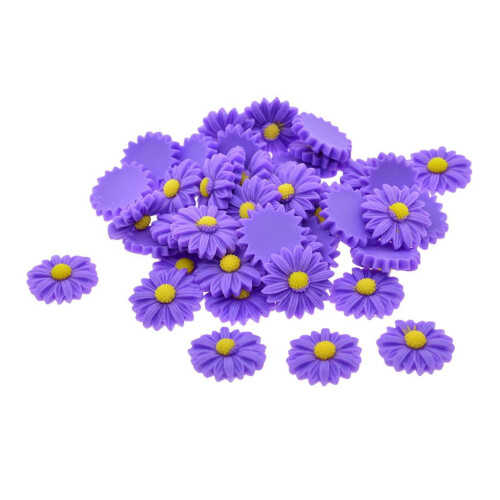 Resin Daisy Flatback Cabochons 50 pcs 1