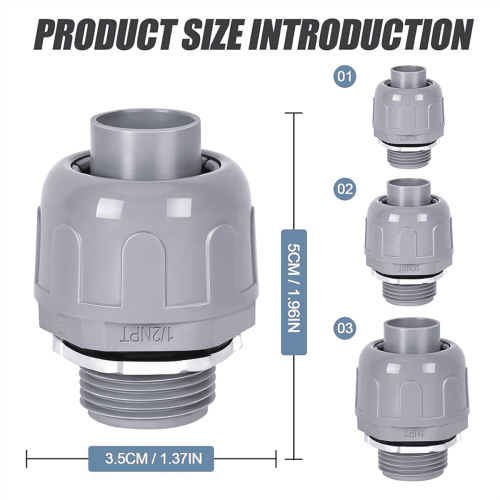 Liquid Tight Connector PVC Electrical Conduit Fitting 1/2 2
