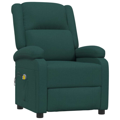 VidaXL vidaXL Elektrischer Massagesessel Dunkelgrün Stoff 2