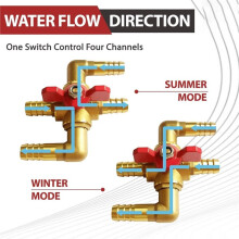5/8-Inch Brass Heater Control Valve, Automotive Four-Way Bypass Valve with ,for Automotive Air Conditioning