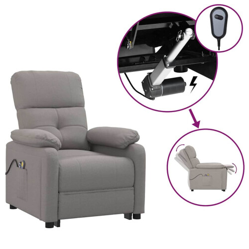 VidaXL vidaXL Massagesessel Elektrisch Taupe Stoff 1