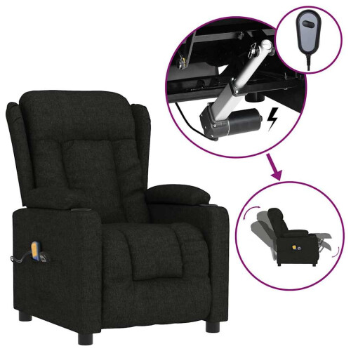 VidaXL vidaXL Massagesessel Elektrisch Schwarz Stoff 1