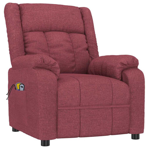 VidaXL vidaXL Massagesessel Elektrisch Weinrot Stoff 2
