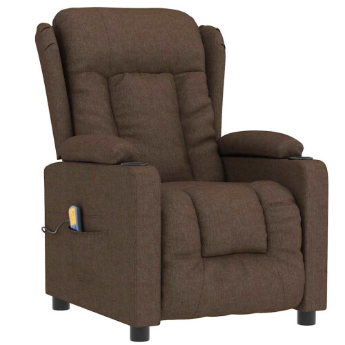 VidaXL vidaXL Massagesessel Braun Stoff 1