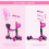 Adjustable Kids Toddler Scooter, with Removable Seat, Back Handle, Pink 6