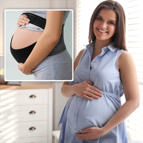 Pregnancy Belly Band Breathable Support Belt Black Small 1 1