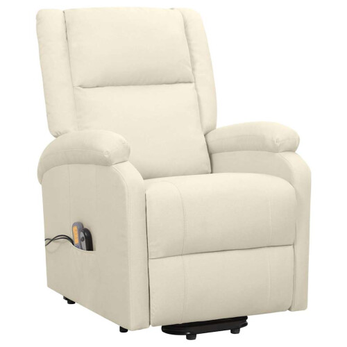 VidaXL vidaXL Massagesessel mit Aufstehhilfe Creme Stoff 1