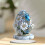 Blown Glass Easter Egg Ornament Blue Floral 1 piece 7