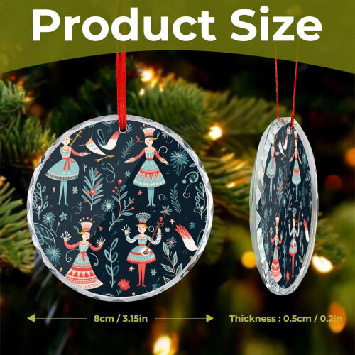 Nutcracker Ballet Glass Ornament Christmas Tree Decoration 1