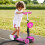 Adjustable Kids Toddler Scooter, with Removable Seat, Back Handle, Pink 3