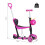 Adjustable Kids Toddler Scooter, with Removable Seat, Back Handle, Pink 4