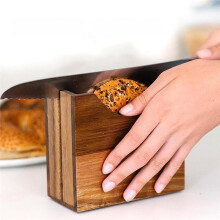 Bagel Slicer Holder Wood Bread Cutter for Bagels, Buns, and Muffins Bread Slicer Desktop Bread Cutting Tool