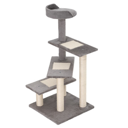 100 cm Cat Tree for Indoor Cats Kitten Scratch Scratching Post Climbing Tower Activity Centre Grey 1