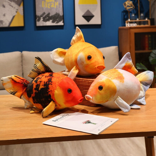 Goldfish Throw Pillow Fluffy Plush Cushion 19.6 in 1 pc 1