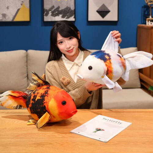 Goldfish Throw Pillow Fluffy Plush Cushion 19.6 in 1 pc 2