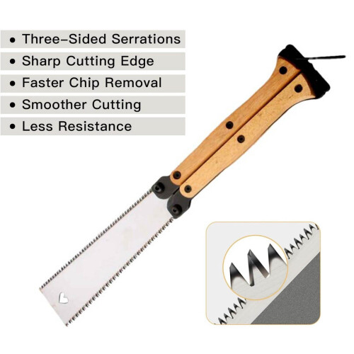 Folding Hand Saw Double-Edged 1.7 x 12.2 Inch 2