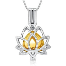 Lotus Flower Ash Pendant Necklace Stainless Steel Mini Urn