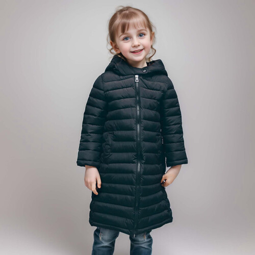 Girls Winter Hooded Down Coat Long Sleeve Packable 1