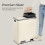 Recycling Bin - Plastic - Cream - 60L 2-Compartment with Soft-Close Lids 4