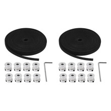 16Stueck 5mm 20 Zaehne Aluminium Zahnriemenscheibe + 5 Meter Gummi GT2 2mm Teilung 6mm Breiter Zahnriemen fuer 3D Drucker CNC