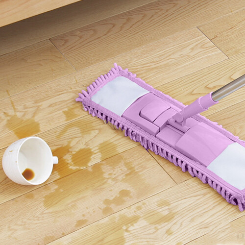Purple Flat Mop with 360 Rotation, Adjustable Handle and 1