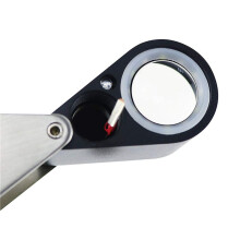 3 Pcs 10X Magnification Jeweler Loupe Triplet Lens Magnifier with 6 LED UV Light 21mm for Gems, Jewelry, Coins, Stamps