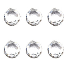 6 Pcs 40MM Feng Shui Faceted Decorating Crystal Pendant (Clear)
